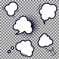 Comic speech bubble empty vector icons.