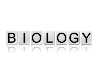 Biology Concept Tiled Word Isolated on White