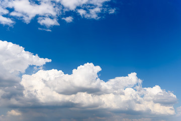Blue sky with white clouds. Space Background