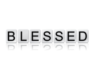 Blessed Concept Tiled Word Isolated on White