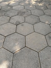 Walkway block, The stone block floor in the park.