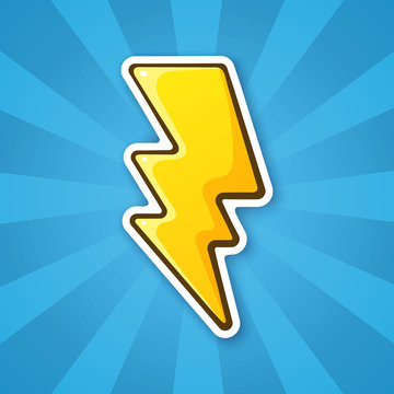 Sticker electric lightning bolt