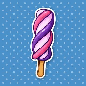 Sticker spiral Popsicle ice lolly