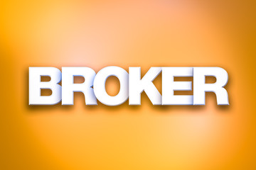Broker Theme Word Art on Colorful Background