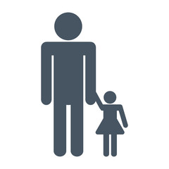 pictogram man with his daughter icon over white background. vector illustration