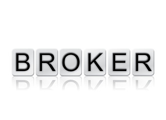 Broker Concept Tiled Word Isolated on White