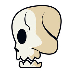 cartoon skull bone fantasy character vector illustration