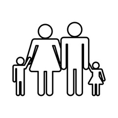 pictogram family with kids icon over white background. vector illustration