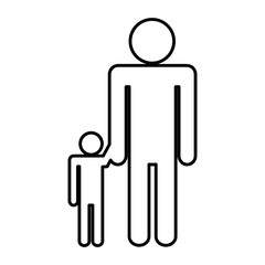 pictogram man with his son icon over white background. vector illustration