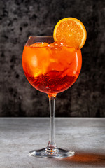 glass of aperol spritz cocktail