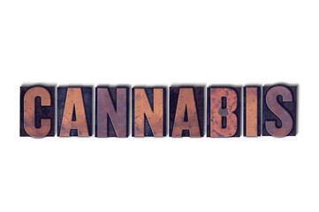 Cannabis Concept Isolated Letterpress Word