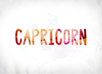 Capricorn Concept Painted Watercolor Word Art
