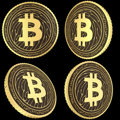 Gold Bitcoin Coins