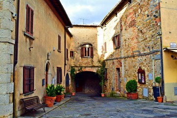 Castellina in Chianti, vecchio borgo nella provincia di Siena in Toscana, Italia