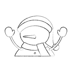 cute snowman icon vector illustration graphic design