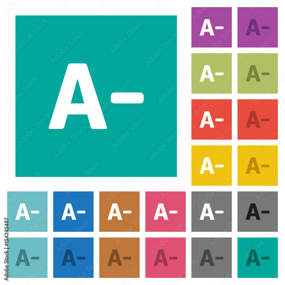 Poster decrease font size square flat multi colored icons