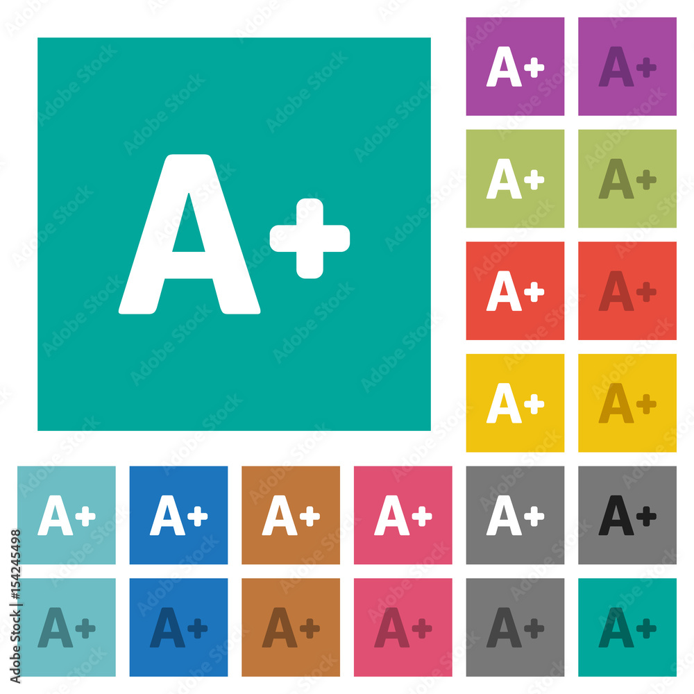Poster increase font size square flat multi colored icons