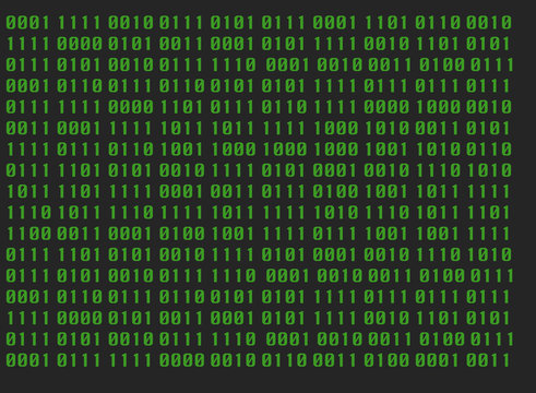 green binary code number on black screen display for computer code; decoder; anti hacker concept.