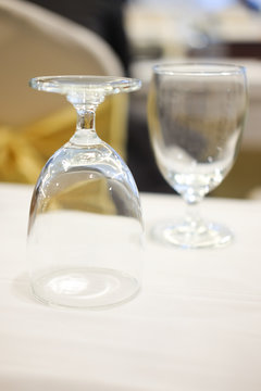 Glass of water on a table in the meeting room