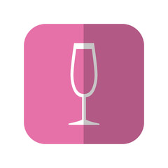 cocktail drink icon over pink square and white background. vector illustration