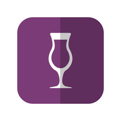 cocktail drink icon over purple square and white background. vector illustration