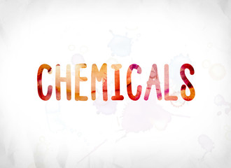 Chemicals Concept Painted Watercolor Word Art