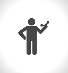 person with telephone icon