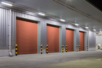 Roller door or roller shutter. Also called security door. Automatic operation with electric motor....