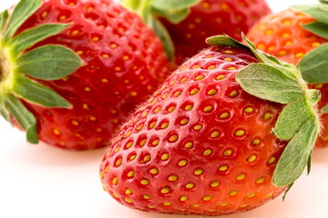 Ripe strawberries closeup.