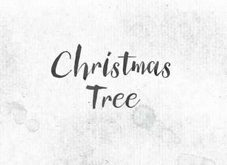 Christmas Tree Concept Painted Ink Word and Theme