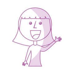 Obraz premium young girl waving avatar character vector illustration design