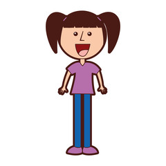 young girl avatar character vector illustration design
