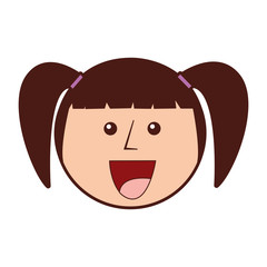 Fototapeta premium young girl head avatar character vector illustration design