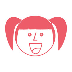 young girl head avatar character vector illustration design