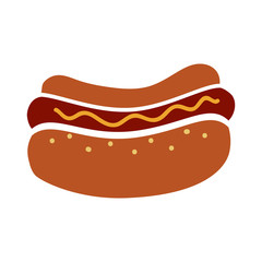 Hot dog fast food icon vector illustration graphic design