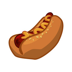 Hot dog fast food icon vector illustration graphic design