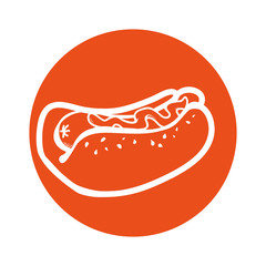 Hot dog fast food icon vector illustration graphic design