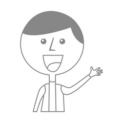 old man waving avatar character vector illustration design