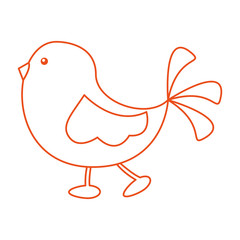 cute little bird walking vector illustration design