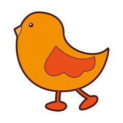 cute little bird walking vector illustration design