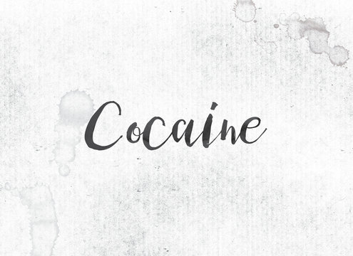 Cocaine Concept Painted Ink Word and Theme