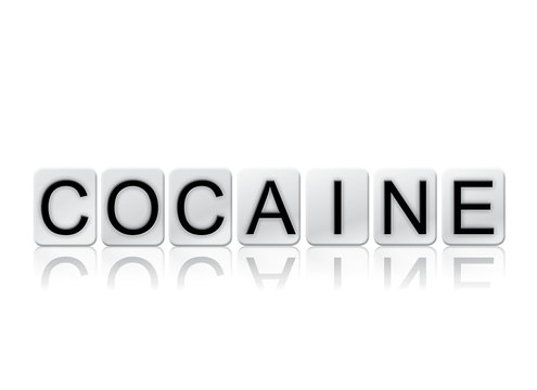 Cocaine Concept Tiled Word Isolated on White