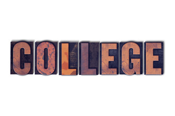 College Concept Isolated Letterpress Word