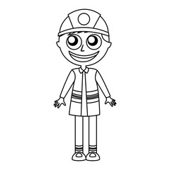 man firefighter avatar character icon vector illustration design