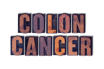 Colon Cancer Concept Isolated Letterpress Word