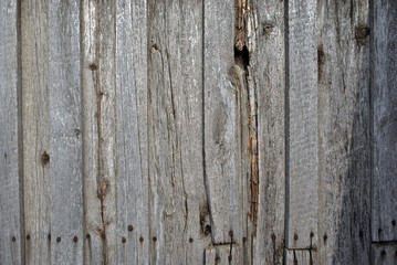 Rusty nails in old boards, grunge texture background