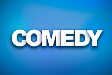 Comedy Theme Word Art on Colorful Background