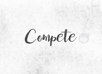 Compete Concept Painted Ink Word and Theme