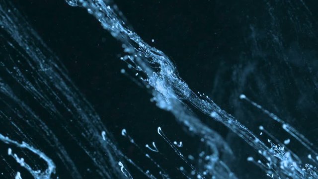 Blue and white ink in water shooting with high speed camera, slow motion