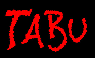 Tabu Symbol auf schwarzer Tafel